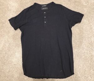 Wings + Horns Dark Gray Henley Shirt